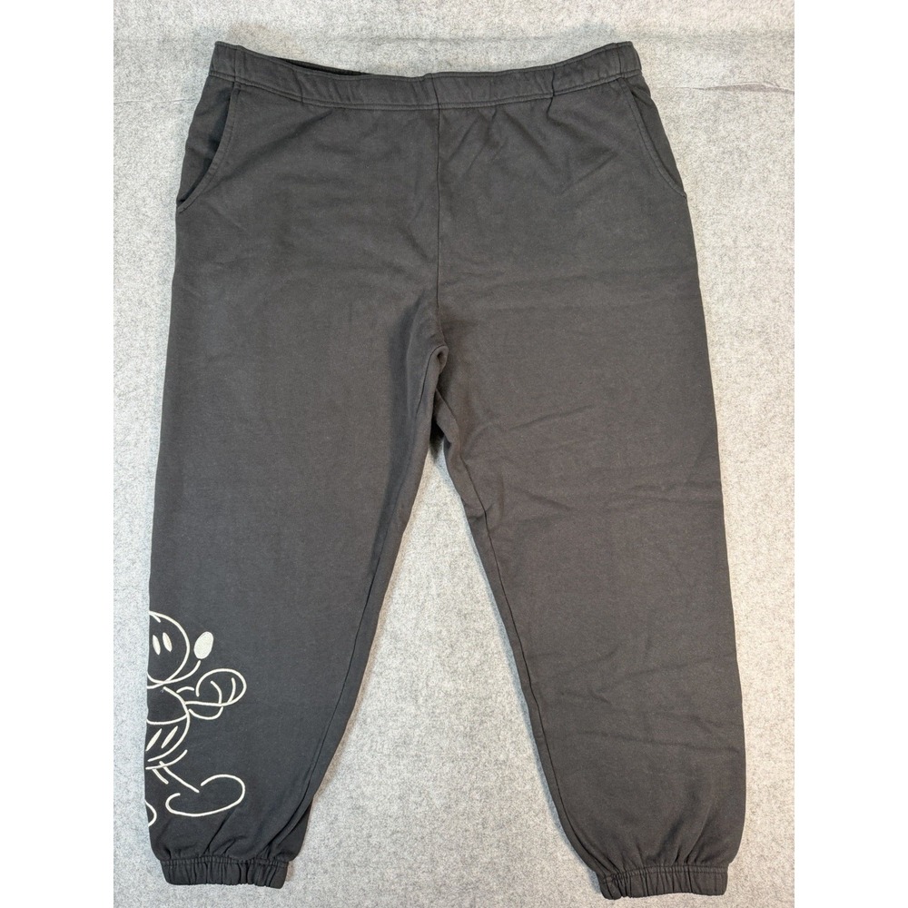 Disney Mickey Mouse Men's XXL Black Jogger Sweatpants Graphic Lounge Pants